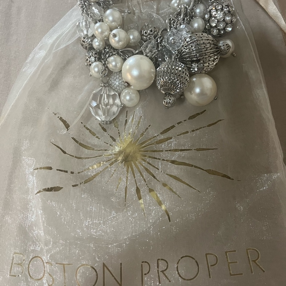 Boston Proper Silver/Pearl Necklace - image 3